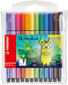 Фломастеры "Pen 68 Mini", 12 цветов Stabilo
