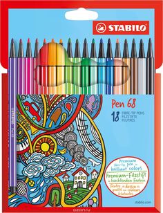 Фломастеры "Pen 68", 18 цветов Stabilo