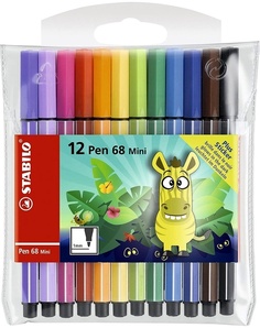 Фломастеры "Point 68. Mini Funnimals", 12 цветов Stabilo