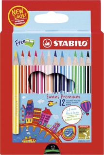 Набор цветных карандашей "Stabilo Swans Premium Editional", укороченные, 12 цветов