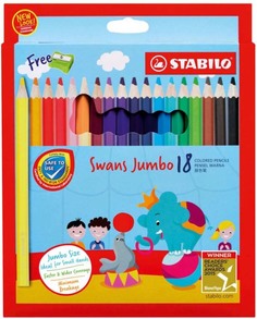 Набор цветных карандашей "Stabilo Swans Jumbo", 18 цветов