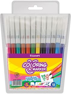 Фломастеры "Coloring", 12 цветов Luxor