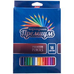Карандаши цветные "Премиум", 18 цветов Hatber