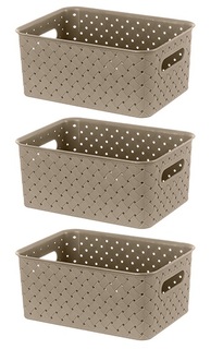 Набор корзинок Береста, капучино, 23,5x17,3x10,5 см, 3 литра, 3 штуки EL Casa