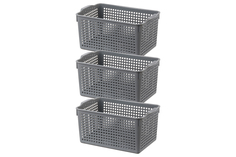 Набор корзинок Лофт, серый, 29,5x18,5x14,5 см, 5,3 литра, 3 штуки Violet