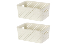 Набор корзинок Береста, слоновая кость, 23,5x17,3x10,5 см, 3 литра, 2 штуки Violet