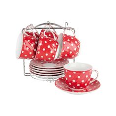 Набор чайный "Красный горох" на 6персон TYCS200M Коралл