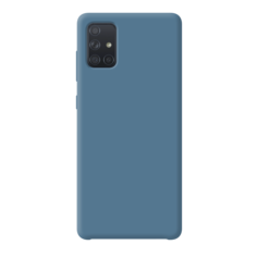 Чехол Samsung Galaxy A51, серо-синий, жидкий силикон Deppa