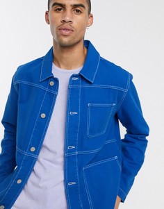 Кобальтовая джинсовая куртка ASOS DESIGN-Синий