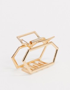 Золотистая заколка-краб для волос ASOS DESIGN-Золотой