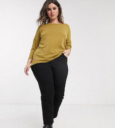 Черные моделирующие джинсы-сигареты с завышенной талией ASOS DESIGN Curve-Черный