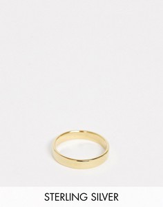 Серебряное кольцо с позолотой 14 карат ASOS DESIGN