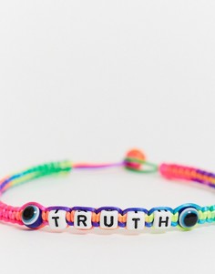 Разноцветный браслет на ногу 6 мм с надписью "truth" ASOS DESIGN-Мульти