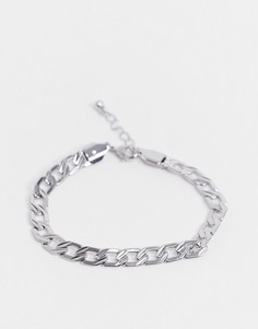 Серебристый блестящий браслет 7 мм ASOS DESIGN-Серебряный