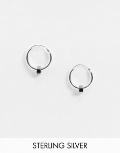 Серебряные серьги-кольца с подвесками в виде гаек ASOS DESIGN - 13 мм-Серебряный