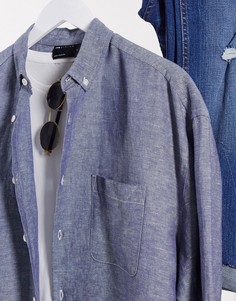 Темно-синяя рубашка с воротником на пуговицах ASOS DESIGN-Темно-синий