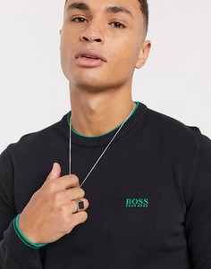 Классический джемпер с круглым вырезом BOSS Athelisure-Черный