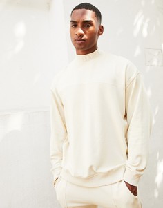 Oversized-свитшот от комплекта с высоким воротником и вышитым логотипом ASOS Dark Future-Белый