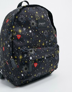 Черный рюкзак с космическим принтом Skinnydip
