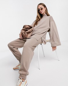 Свитшот от комплекта серо-бежевого цвета с высоким воротником ASOS DESIGN-Бежевый