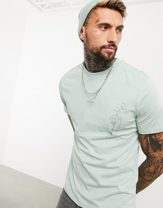 Шалфейно-зеленая шапка-бини ASOS DESIGN-Зеленый