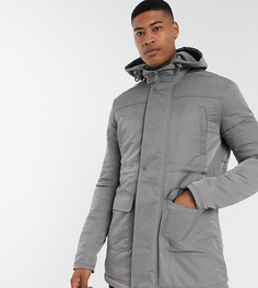 Серая куртка с капюшоном ASOS DESIGN Tall-Серый