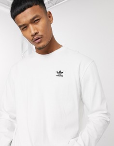 Белый лонгслив с принтом на спине adidas Originals