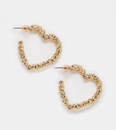 Золотистые фактурные серьги Accessorize-Золотой