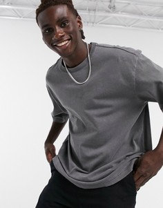 Футболка в стиле oversized черного цвета Weekday-Черный