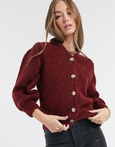 Темно-красный кардиган с контрастными пуговицами Vero Moda