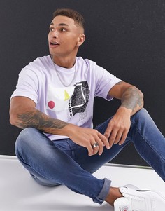 Лавандовая футболка с принтом Topman-Фиолетовый