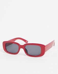 Красные солнцезащитные очки с черными стеклами ASOS DESIGN-Красный