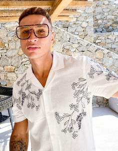 Солнцезащитные очки-авиаторы в черепаховой оправе ASOS DESIGN-Золотой