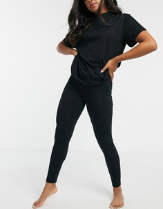 Черные пижамные леггинсы ASOS DESIGN mix & match-Черный