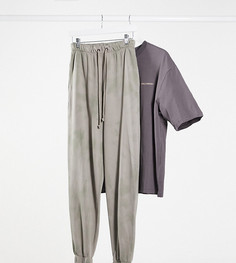 Джоггеры oversized с принтом тай-дай и открытыми швами COLLUSION Unisex-Зеленый
