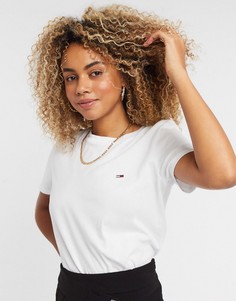 Белая футболка с логотипом-флагом Tommy Jeans-Белый