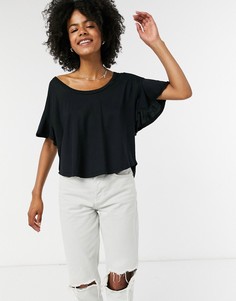 Черная футболка Free People-Черный