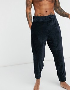 Темно-синие флисовые джоггеры для дома ASOS DESIGN-Темно-синий