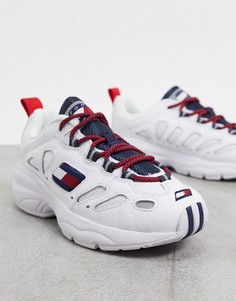 Белые кожаные кроссовки с логотипом-флагом Tommy Hilfiger-Белый