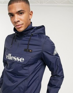 Темно-синяя куртка без застежки со светоотражающим логотипом ellesse-Темно-синий