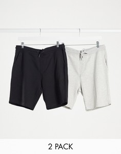 Набор из 2 черных и серых шорт Burton Menswear-Черный