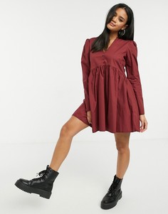 Бордовое свободное платье Missguided-Красный