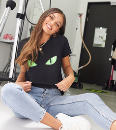 Футболка с принтом ASOS DESIGN Petite-Черный