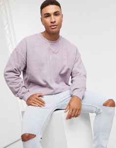 Свитшот лавандового цвета с принтом "Rome" на груди Topman-Фиолетовый