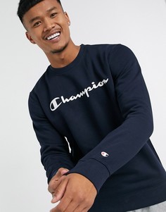 Темно-синий свитшот с логотипом Champion