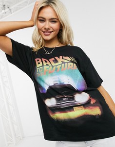 Черная футболка с принтом "Back to the future" ASOS DESIGN-Черный