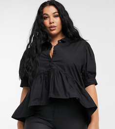 Черный свободный oversized-топ Missguided Plus