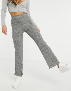 Темно-серые широкие брюки в рубчик от комплекта New Look-Серый