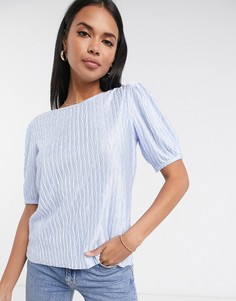 Голубой плиссированный топ Vila-Синий