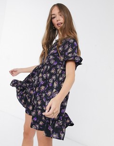 Ярусное свободное платье с цветочным принтом AX Paris-Мульти